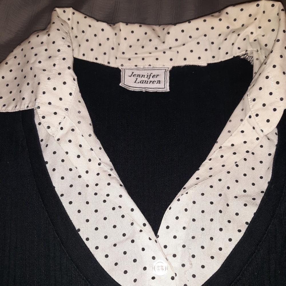 Beautiful Jennifer Laruen Navy Blue Blouse